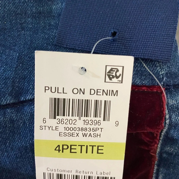 CHARTER CLUB NWT Velvet Trim PullOn Jeans - Picture 10 of 15